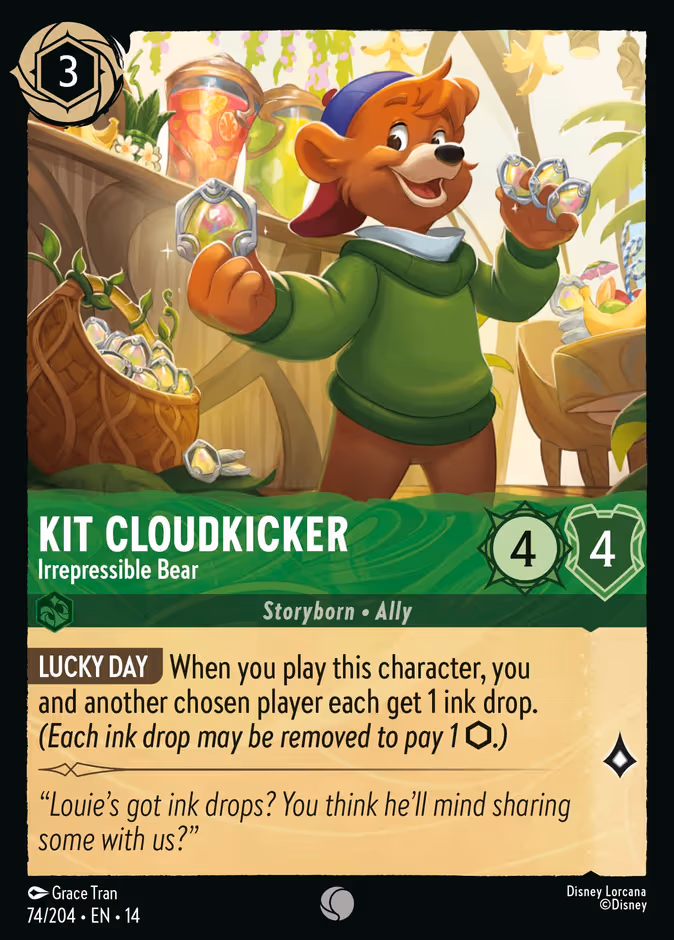 Kit Cloudkicker - Irrepressible Bear Lorcana card (74/201)