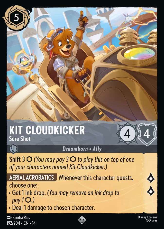 Kit Cloudkicker - Sure Shot Lorcana card (192/201, Hyperia City)