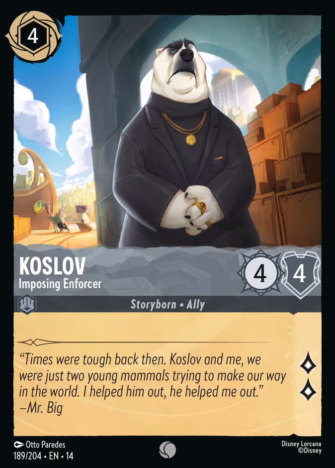 Koslov - Imposing Enforcer Lorcana card (189/201, Hyperia City)