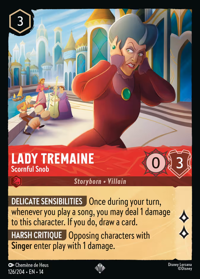 Lady Tremaine - Scornful Snob Lorcana card (126/201, Hyperia City)
