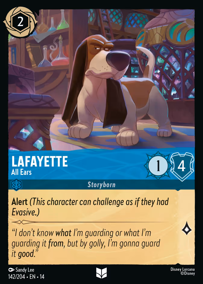 Lafayette - All Ears Lorcana card (142/204, Hyperia City)
