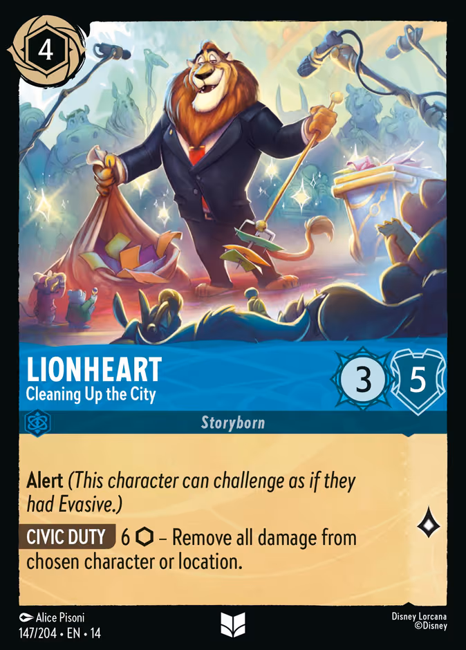 Lionheart - Cleaning Up the City Lorcana card (147/197)