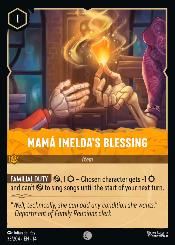Mamá Imelda's Blessing Lorcana card (33/201, Hyperia City)