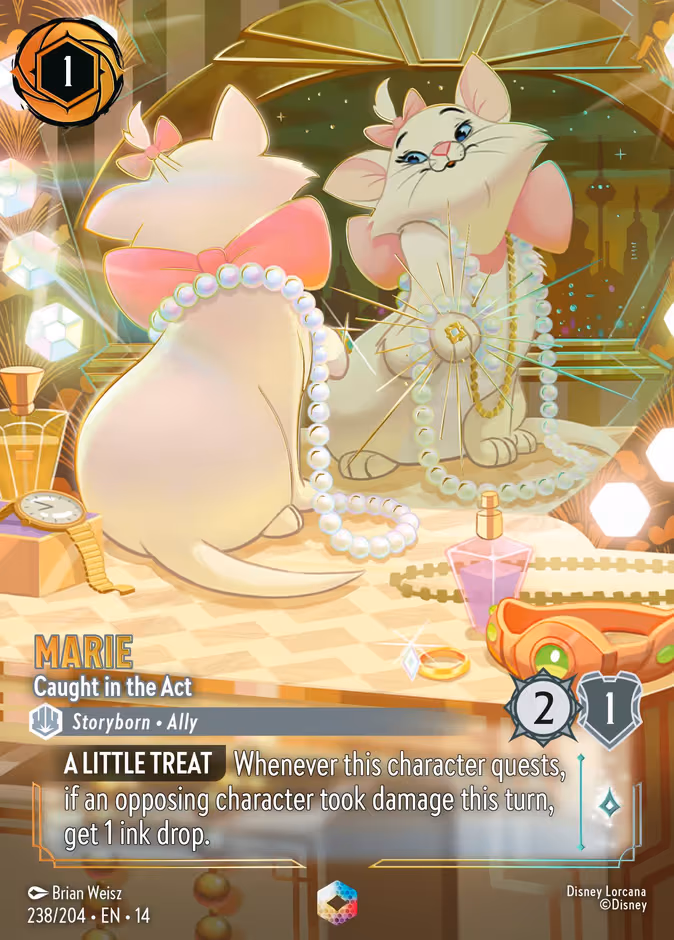 Marie - Caught in the Act (Enchanted) Lorcana card (238/204, Hyperia City)