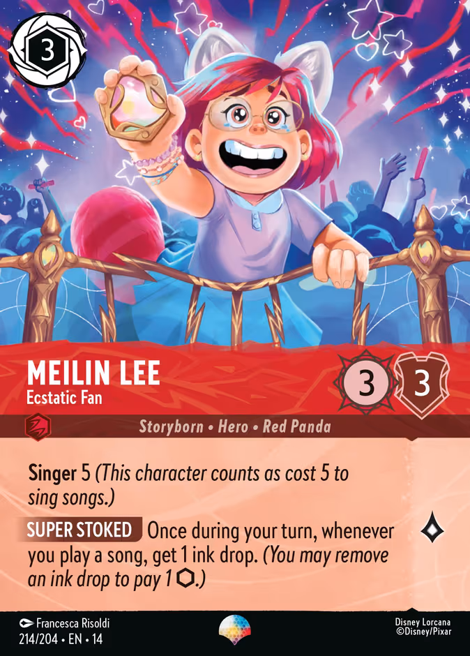 Meilin Lee - Ecstatic Fan Lorcana card (214/204, Hyperia City)