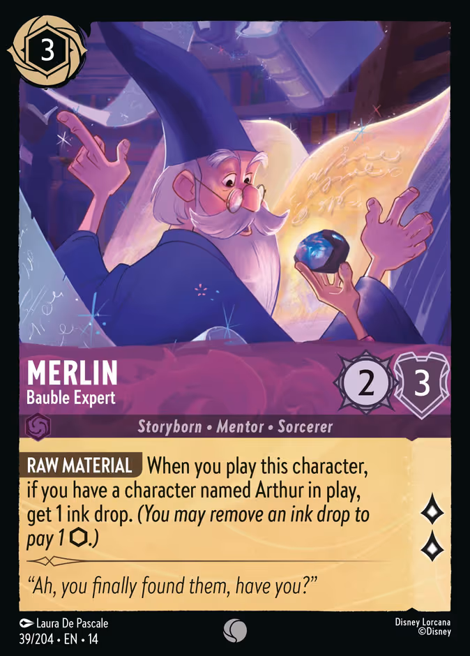 Merlin - Bauble Expert Lorcana card (39/195, Hyperia City)