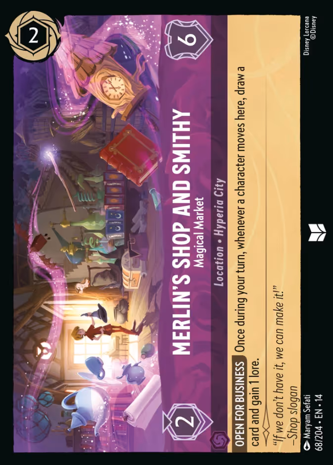 Merlin's Shop and Smithy - Magical Markey Lorcana card (68/204)