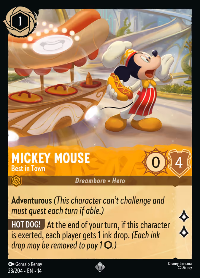 Mickey Mouse - Best in Town Lorcana card (23/197, Hyperia City)