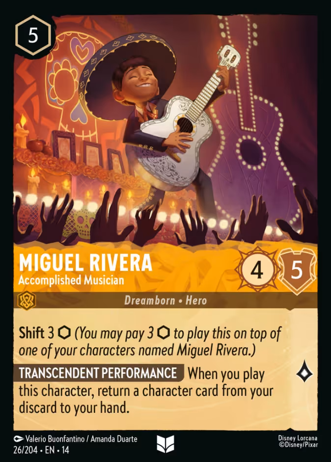 Miguel Rivera - Accomplished Musician Lorcana card (26/204)