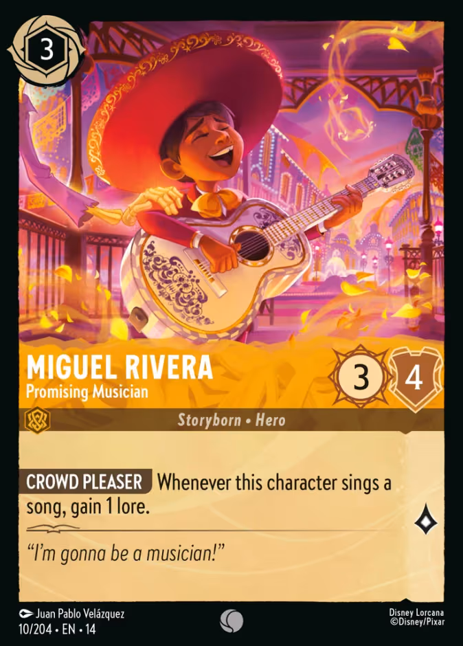 Miguel Rivera - Promising Musician Lorcana card (10/204, Hyperia City)