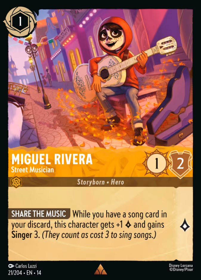 Miguel Rivera - Street Musician Lorcana card (21/204)
