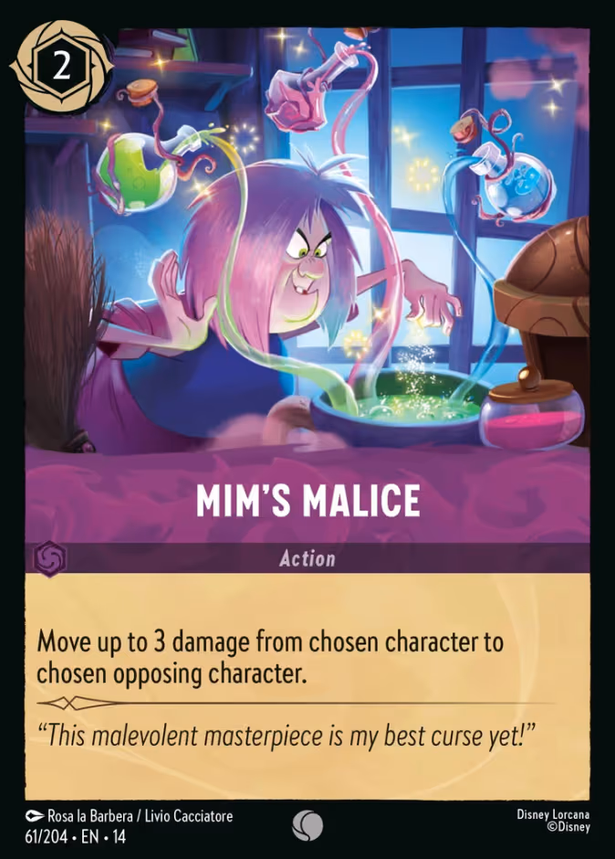 Mim's Malice Lorcana card (61/204, Hyperia City)