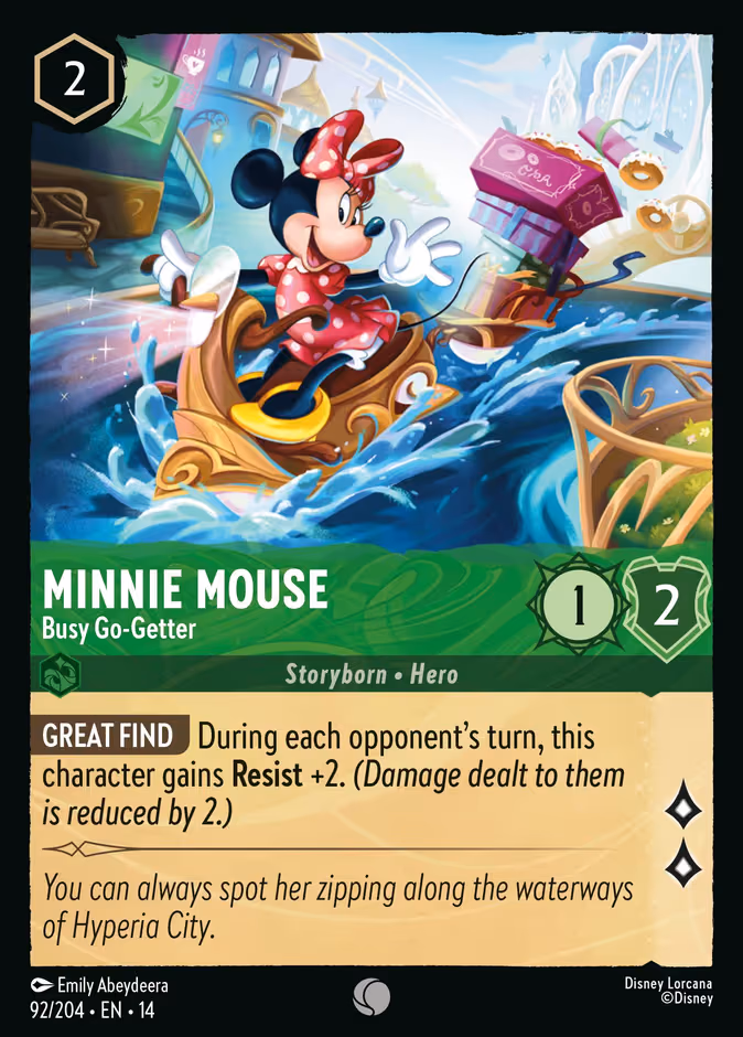 Minnie Mouse - Busy Go-Getter Lorcana card (92/204, Hyperia City)