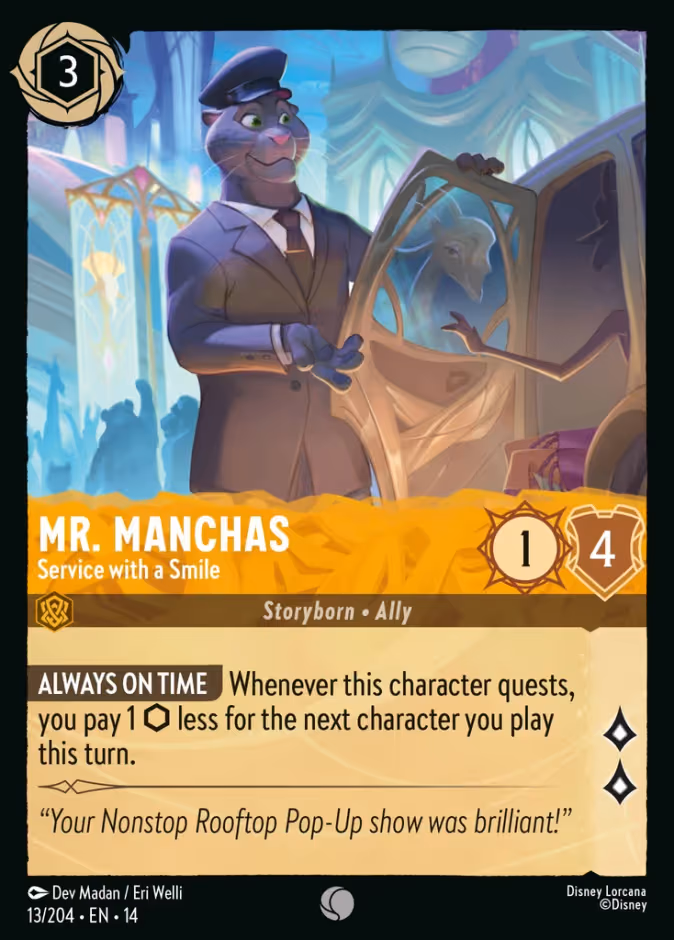 Mr. Manchas - Service with a Smile Lorcana card (13/204, Hyperia City)