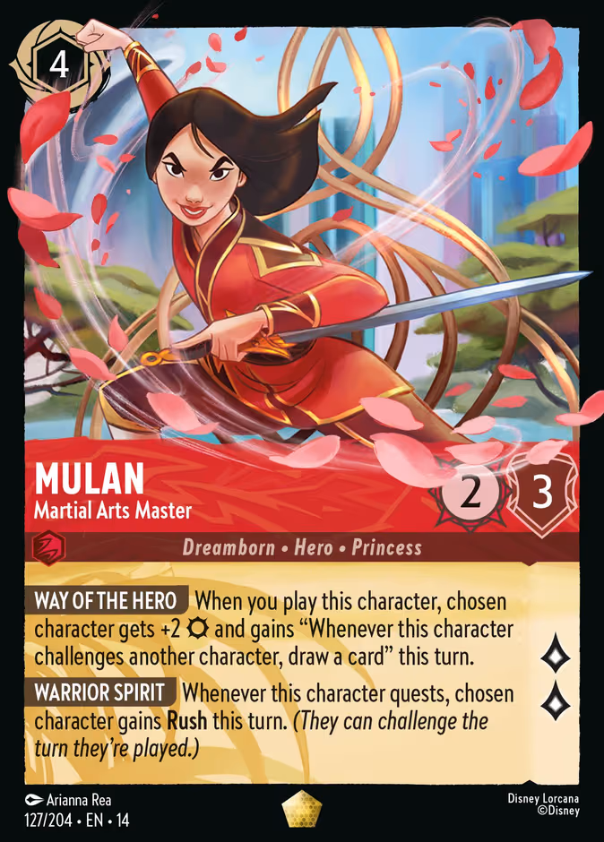 Mulan - Martial Arts Master Lorcana card (127/204, Hyperia City)