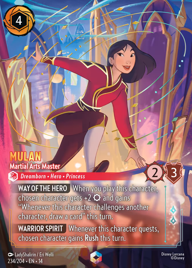 Mulan - Martial Arts Master (Enchanted) Lorcana card (234/204, Hyperia City)