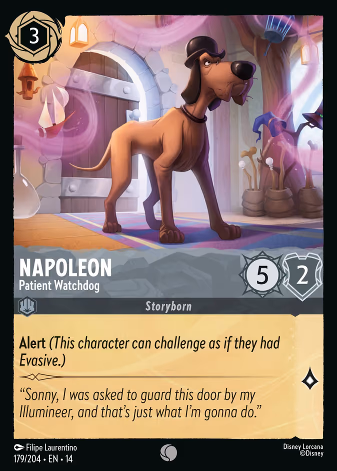 Napoleon - Patient Watchdog Lorcana card (179/201, Hyperia City)