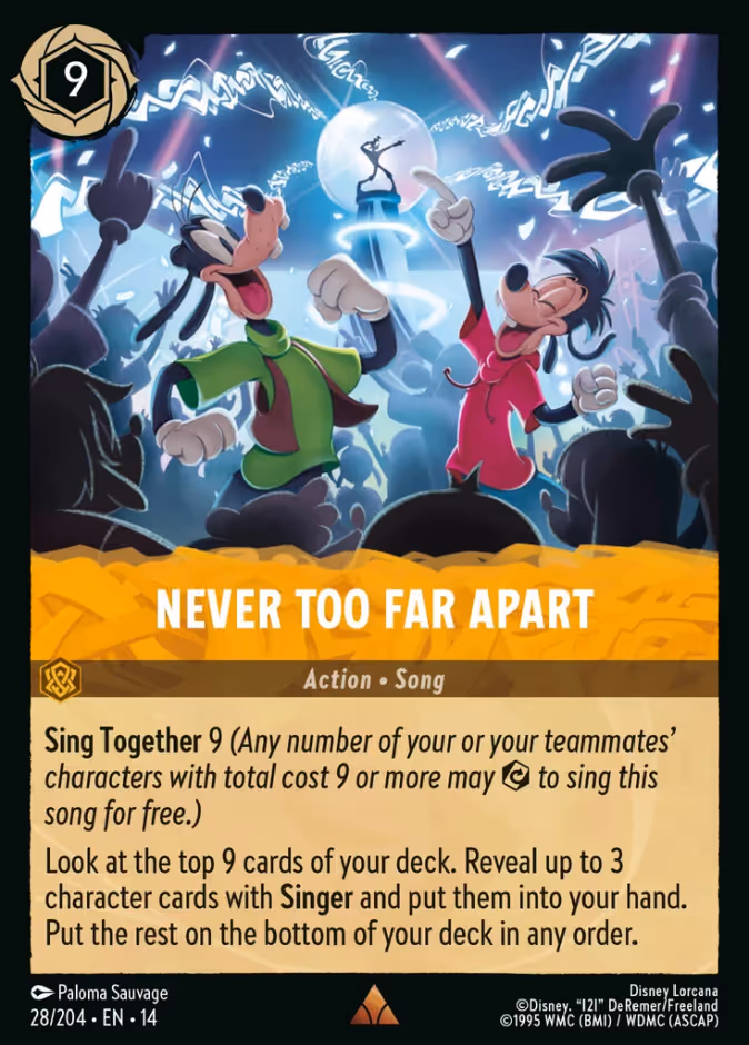 Never Too Far Apart Lorcana card (28/204, Hyperia City)