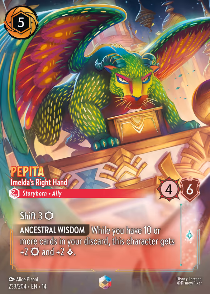 Pepita - Imelda's Right Hand (Enchanted) Lorcana card (233/204, Hyperia City)