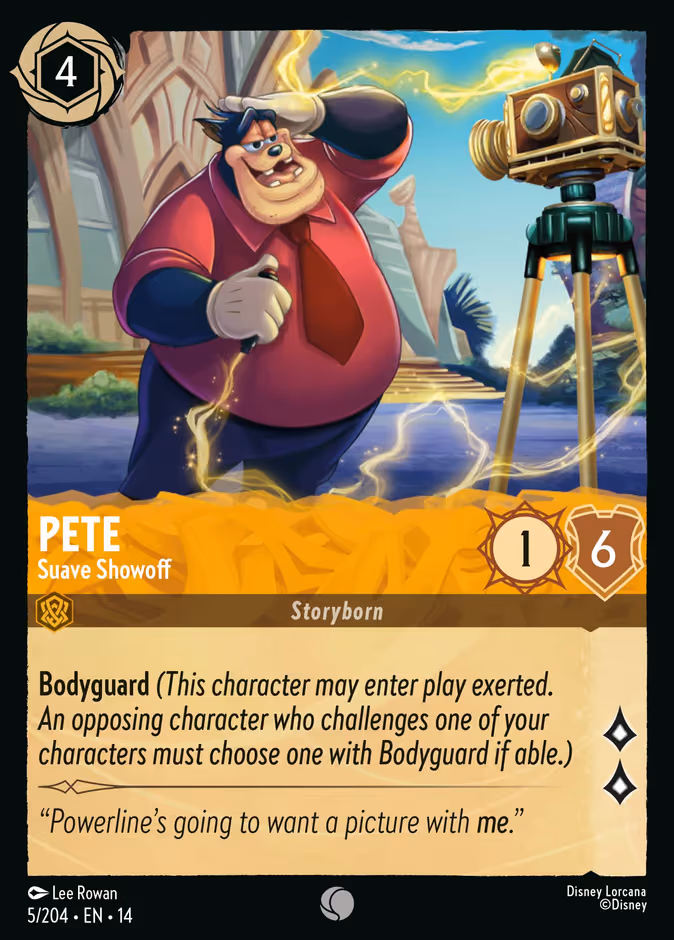 Pete - Suave Showoff Lorcana card (5/201, Hyperia City)