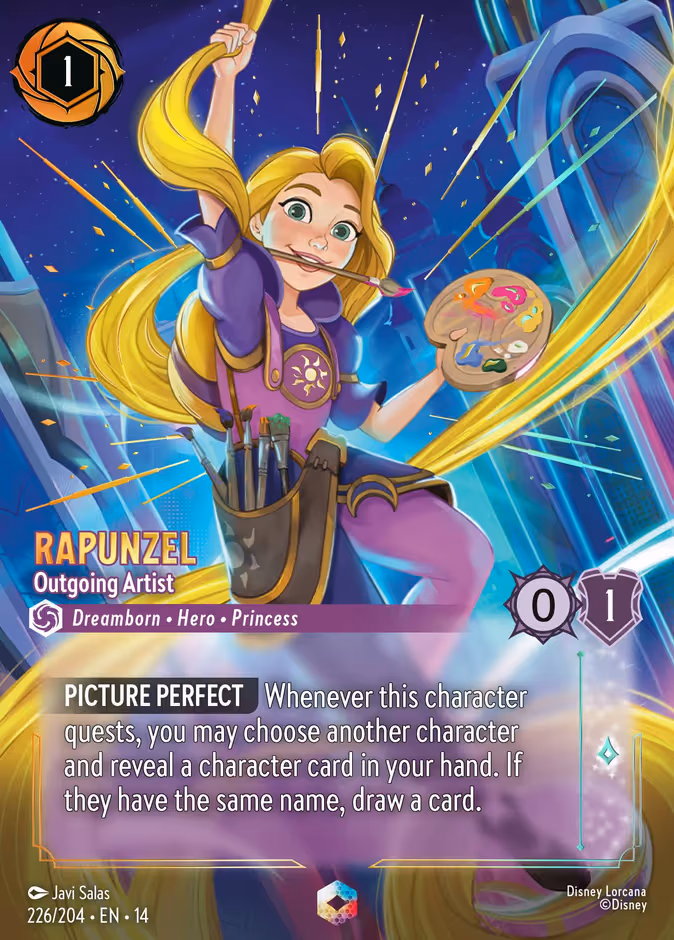 Rapunzel - Outgoing Artist (Enchanted) Lorcana card (226/204, Hyperia City)