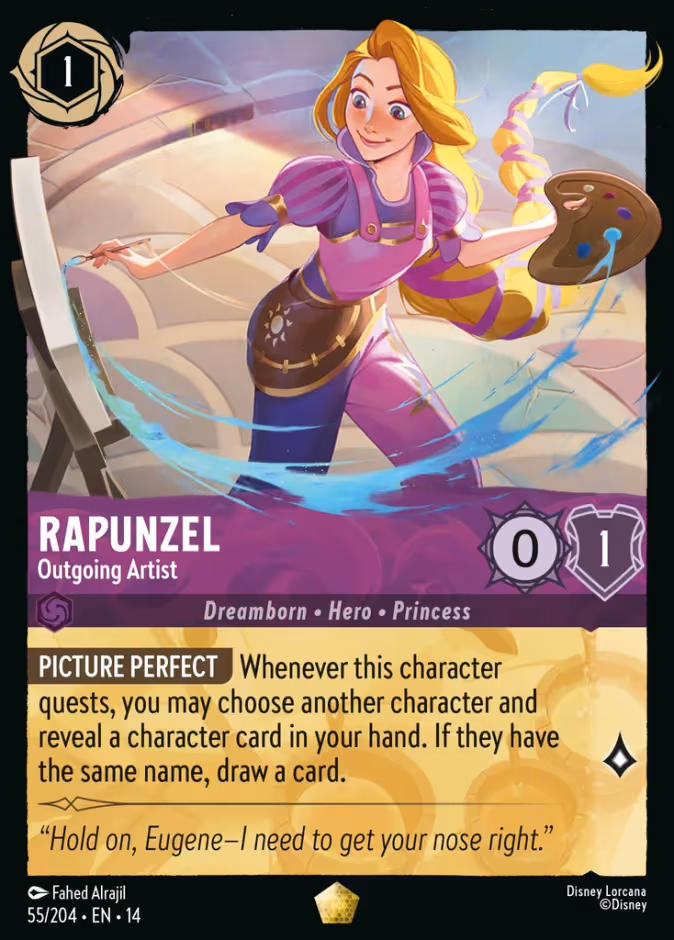 Rapunzel - Outgoing Artist Lorcana card (55/204, Hyperia City)