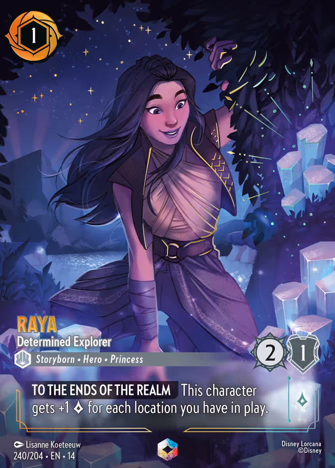 Raya - Determined Explorer (Enchanted) Lorcana card (240/204, Hyperia City)