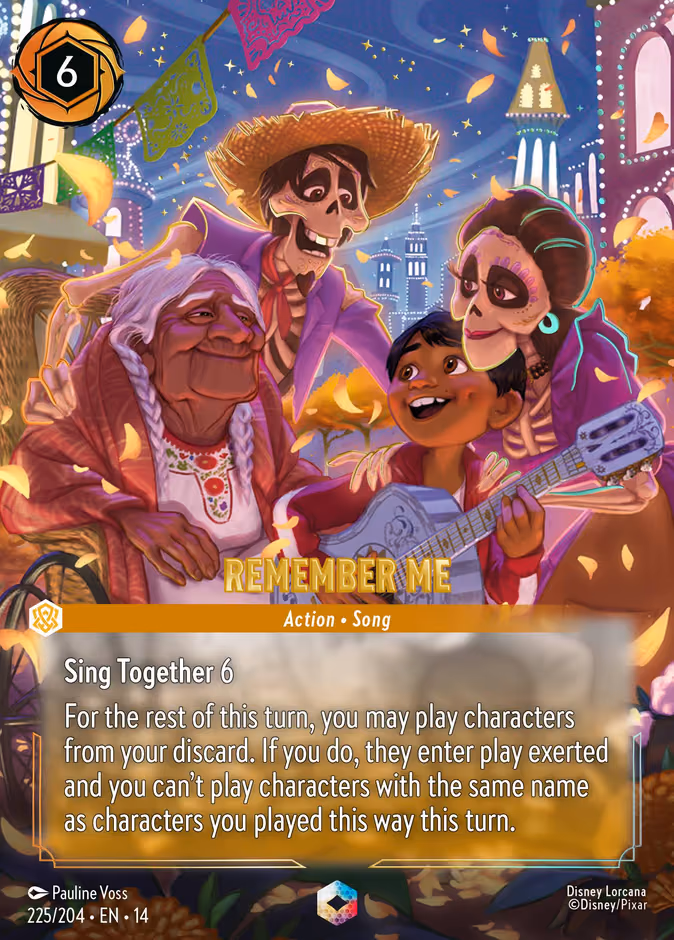 Remember Me (Enchanted) Lorcana card (225/204, Hyperia City)