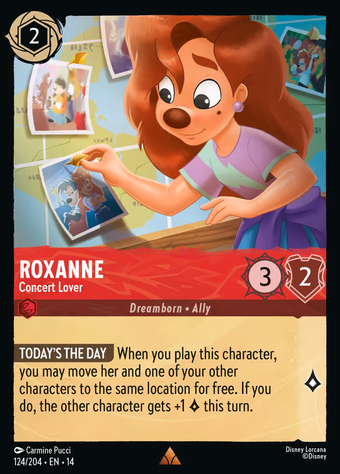 Roxanne - Concert Lover Lorcana card (124/201, Hyperia City)
