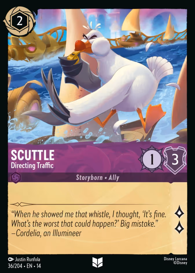 Scuttle - Directing Traffic Lorcana card (36/204, Hyperia City)