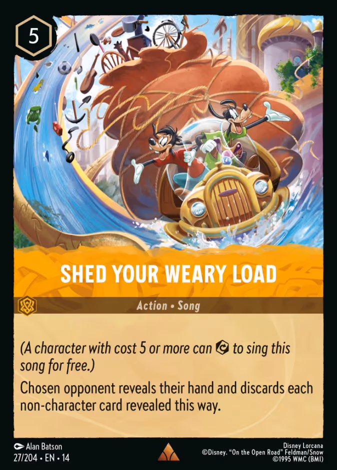 Shed Your Weary Load Lorcana card (27/204, Hyperia City)