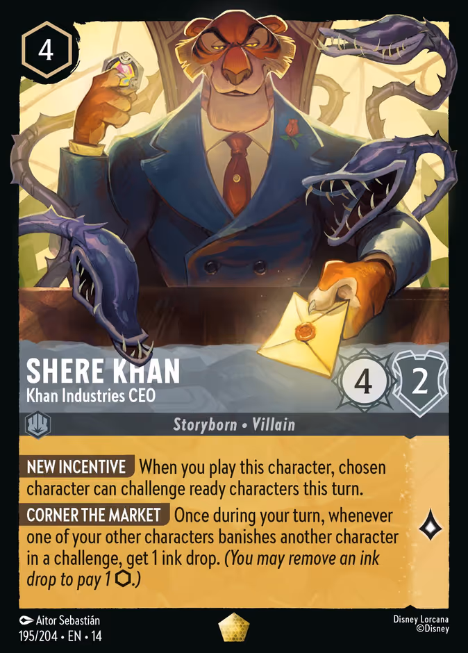 Shere Khan - Khan Industries CEO Lorcana card (195/195)