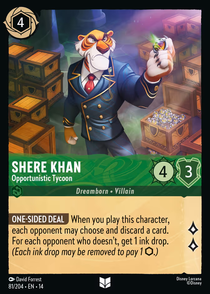 Shere Khan - Opportunistic Tycoon Lorcana card (81/195, Hyperia City)
