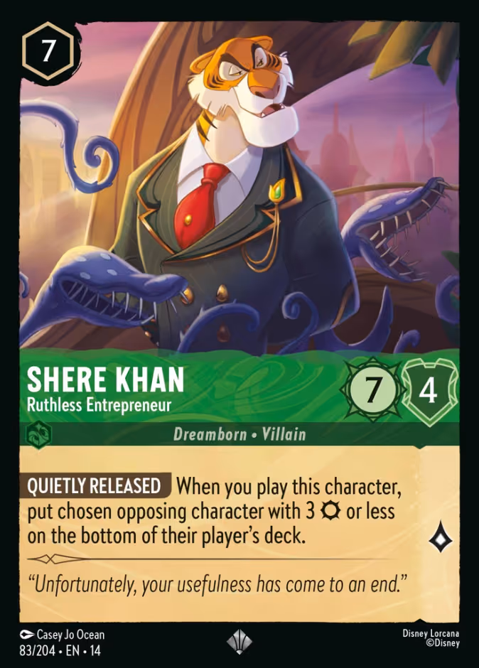 Shere Khan - Ruthless Entrepreneur Lorcana card (83/204, Hyperia City)