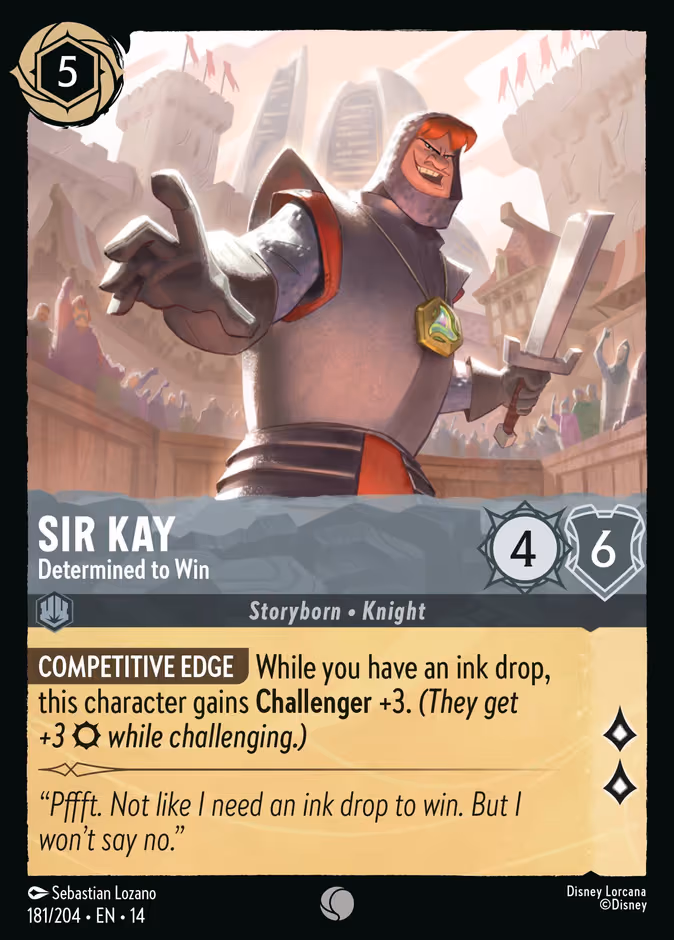 Sir Kay - Determined to Win Lorcana card (181/204)