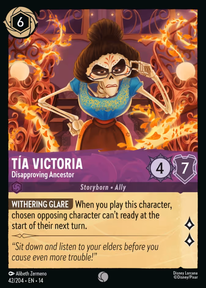 Tia Victoria - Disapproving Ancestor Lorcana card (42/204, Hyperia City)