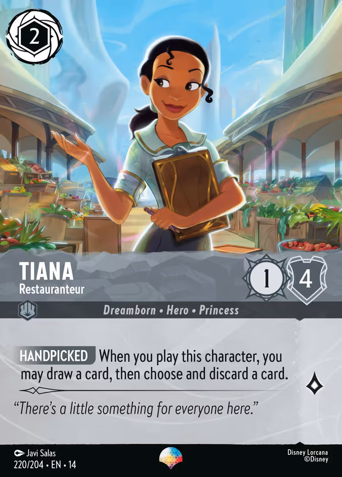 Tiana - Restauranteur Lorcana card (220/204, Hyperia City)