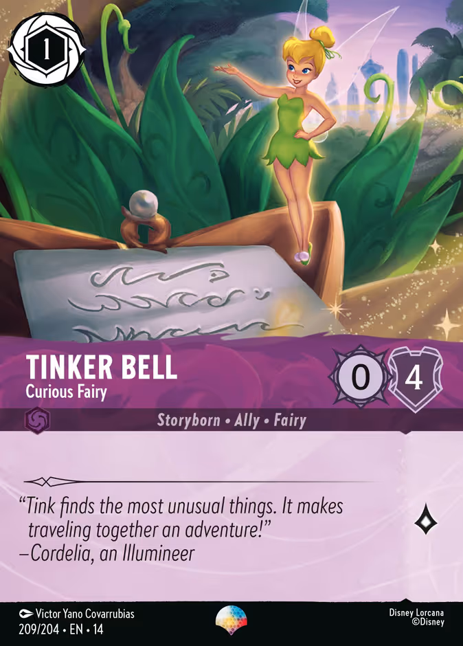Tinker Bell - Curious Fairy Lorcana card (209/204, Hyperia City)