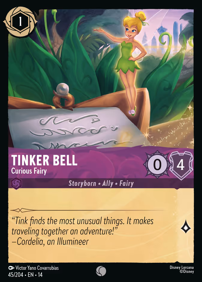 Tinker Bell - Curious Fairy Lorcana card (45/201, Hyperia City)