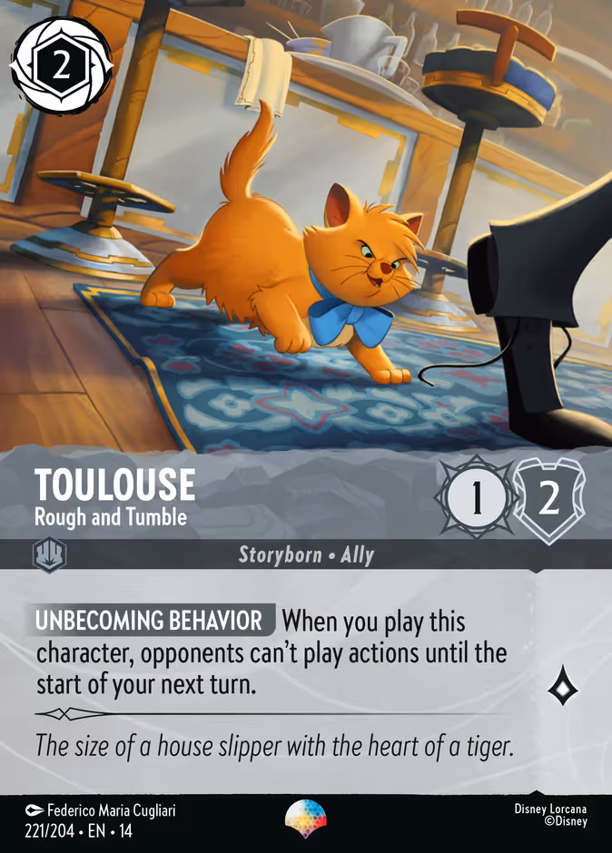 Toulouse - Rough and Tumble Lorcana card (221/204, Hyperia City)