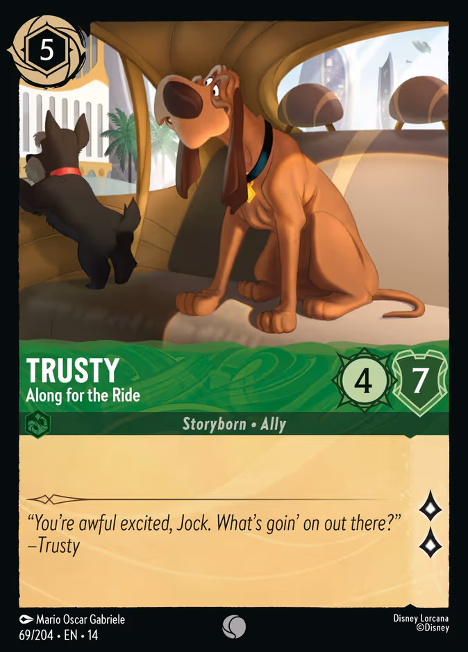 Trusty - Along for the Ride Lorcana card (69/201, Hyperia City)