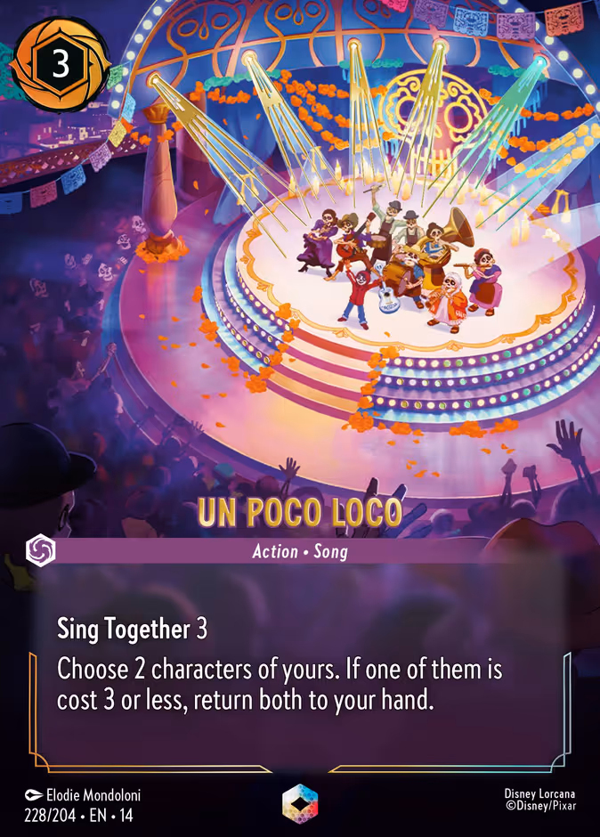 Un Poco Loco (Enchanted) Lorcana card (228/204, Hyperia City)