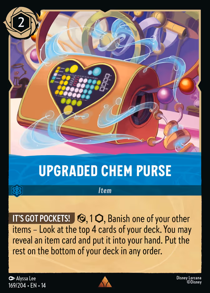 Upgraded Chem Purse Lorcana card (169/201, Hyperia City)