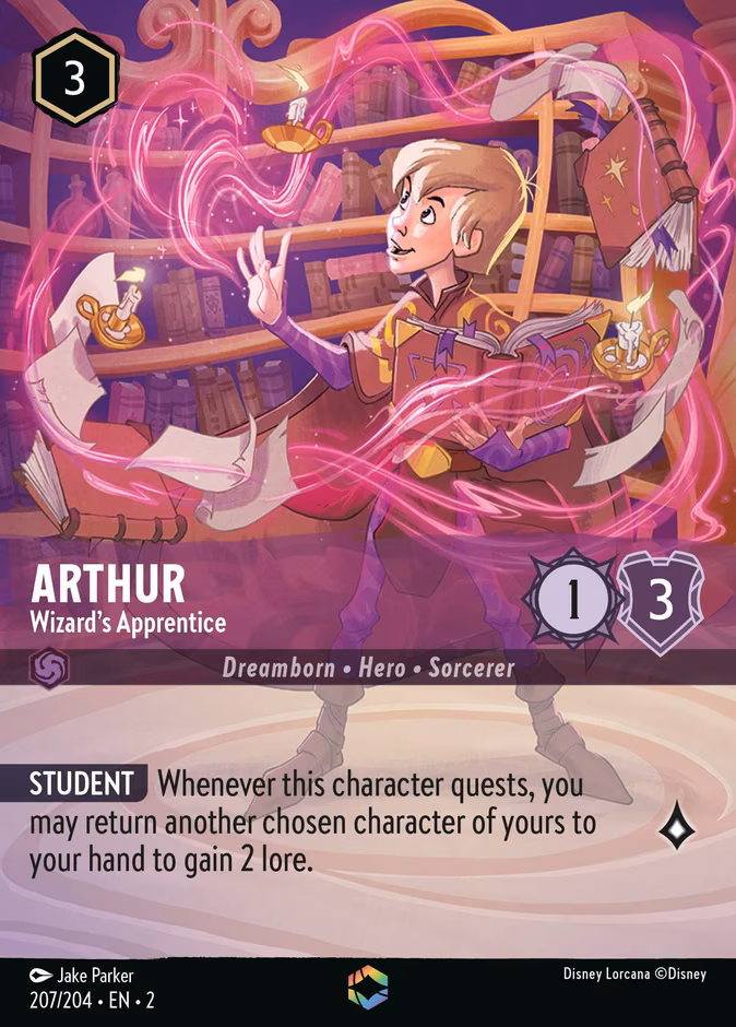 Arthur - Wizard's Apprentice Lorcana card (207/204)