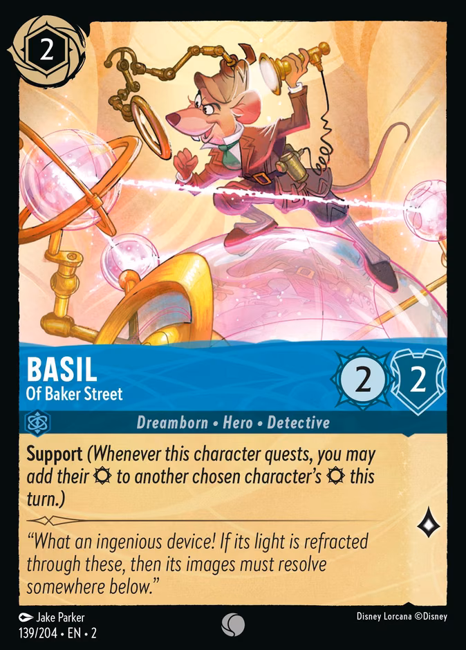Basil - Of Baker Street Lorcana card (139/204, Rise of the Floodborn)