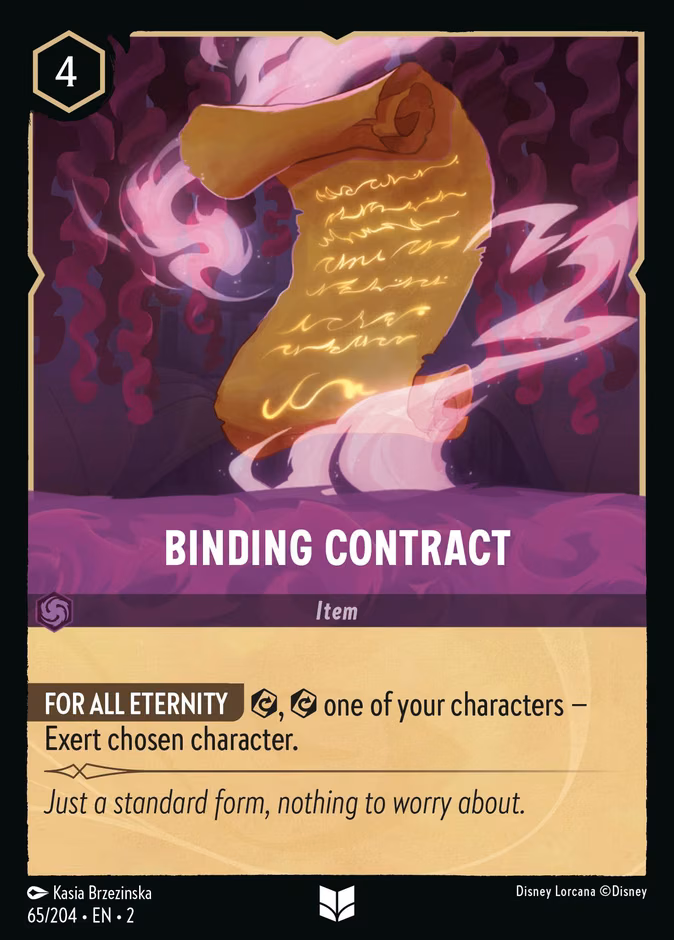 Binding Contract Lorcana card (65/204, Rise of the Floodborn)