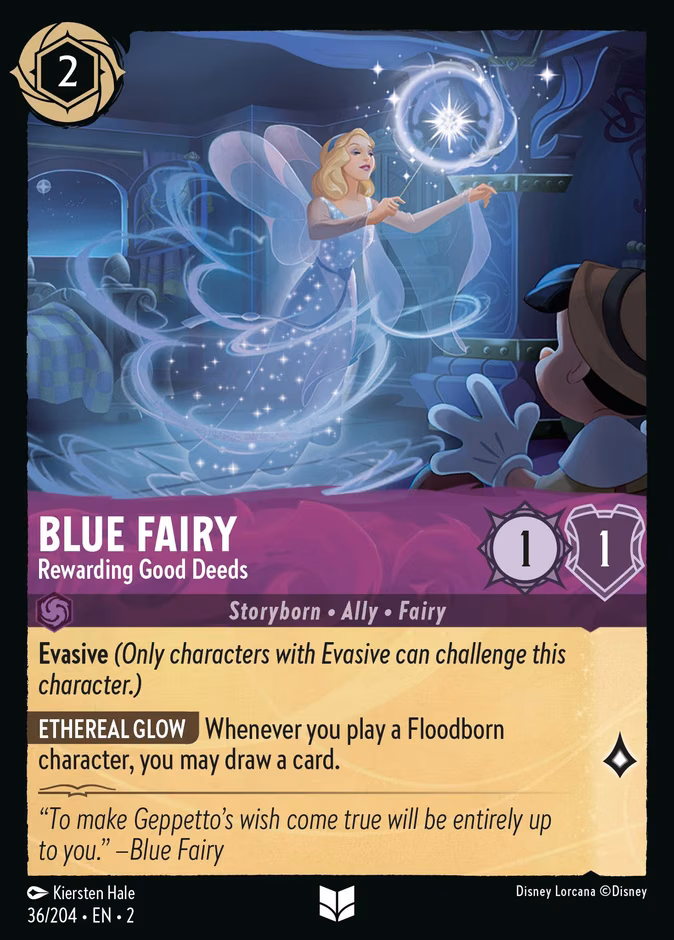 Blue Fairy - Rewarding Good Deeds Lorcana card (36/204, Rise of the Floodborn)