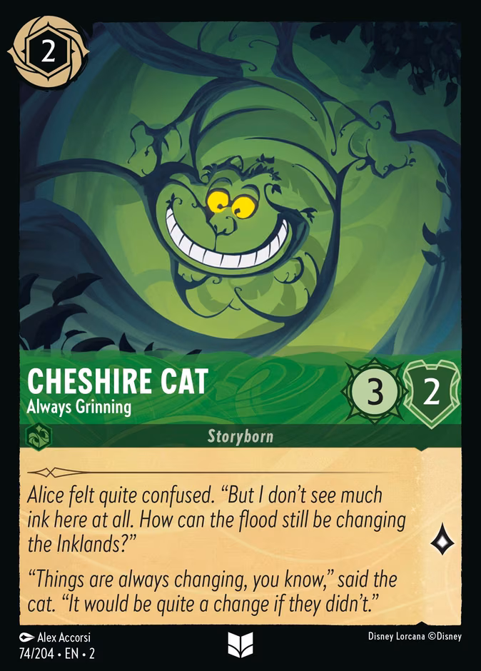 Cheshire Cat - Always Grinning Lorcana card (74/204, Rise of the Floodborn)