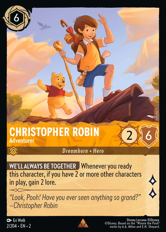 Christopher Robin - Adventurer Lorcana card (2/204, Rise of the Floodborn)