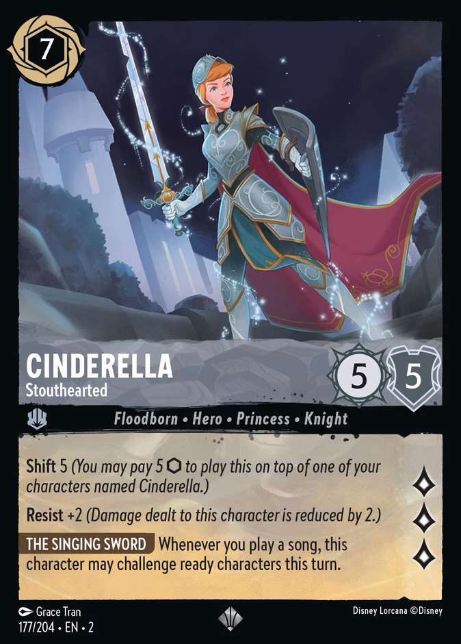 Cinderella - Stouthearted Lorcana card (177/204, Rise of the Floodborn)